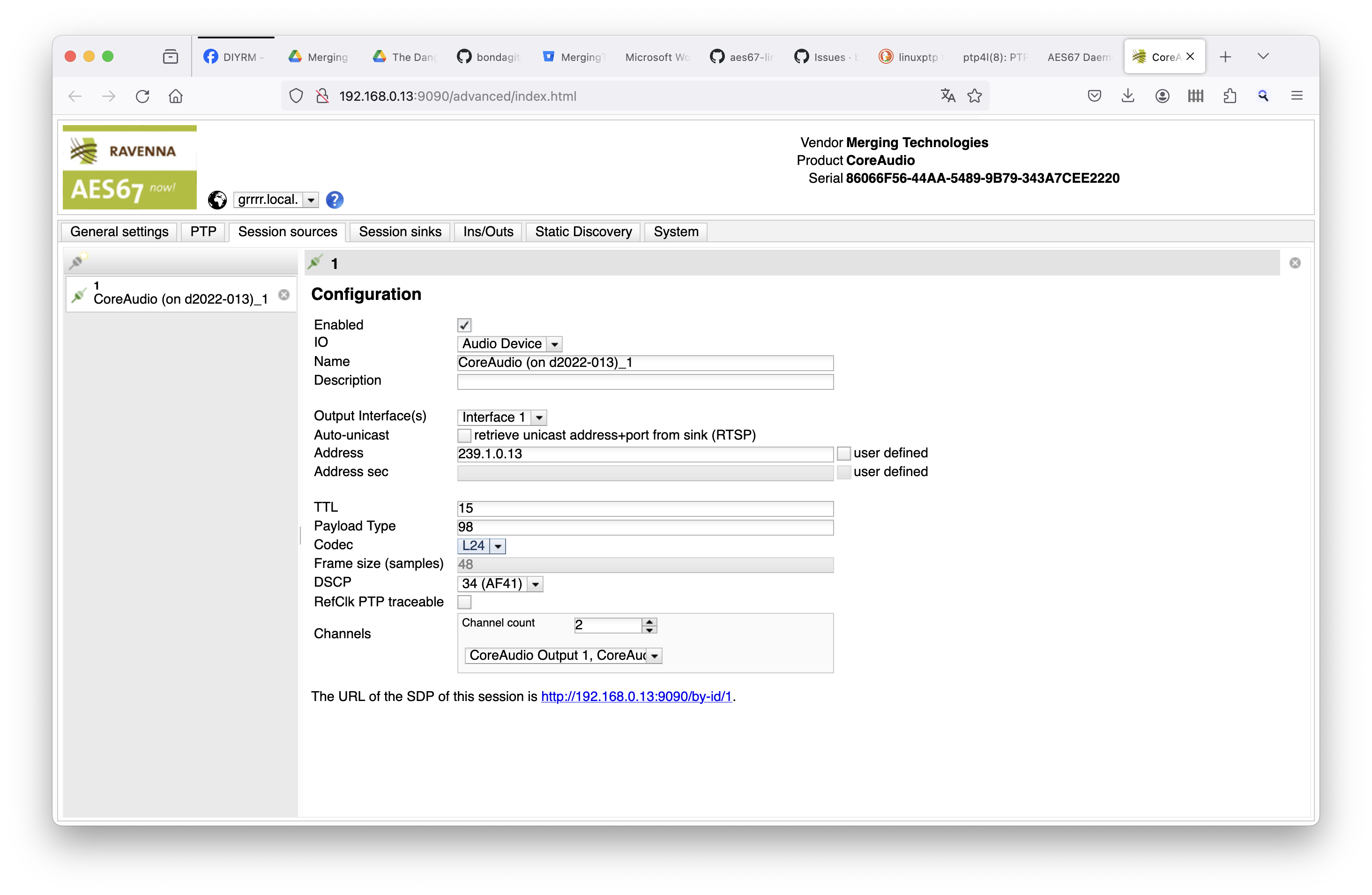 Merging AES67 source
