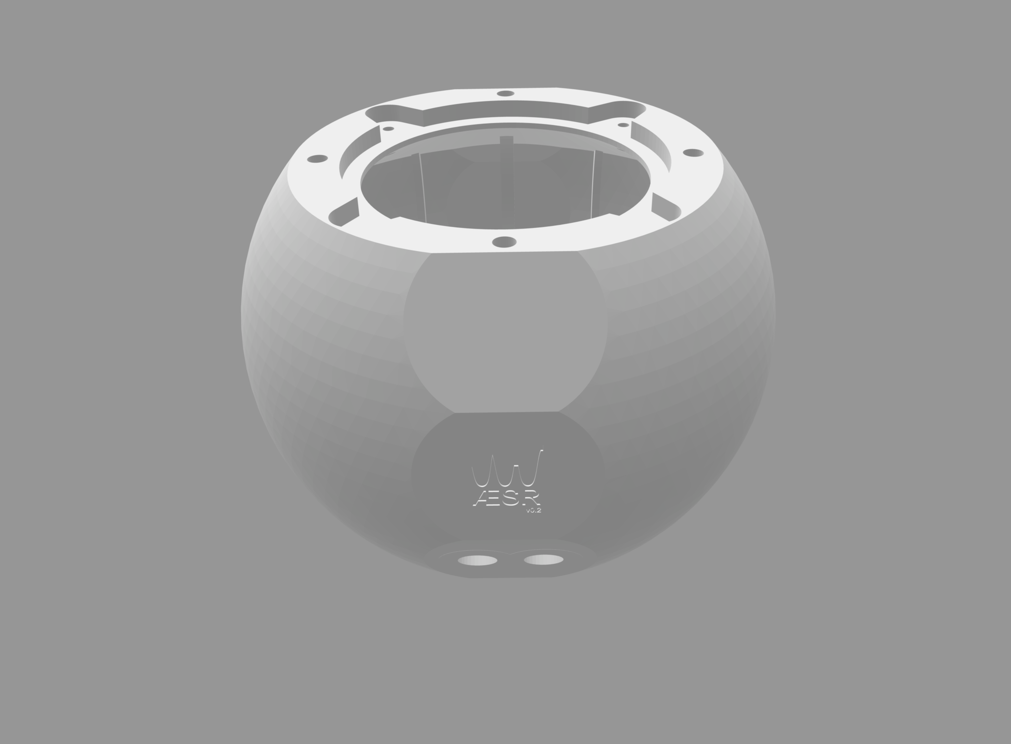 Side view of the spherical enclosure