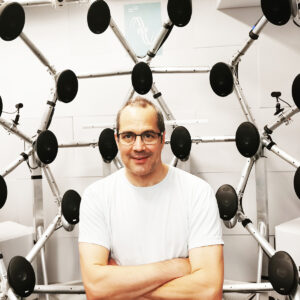 Bernhard Gál at the ARI’s loudspeaker array studio (photo: V. Mayer)