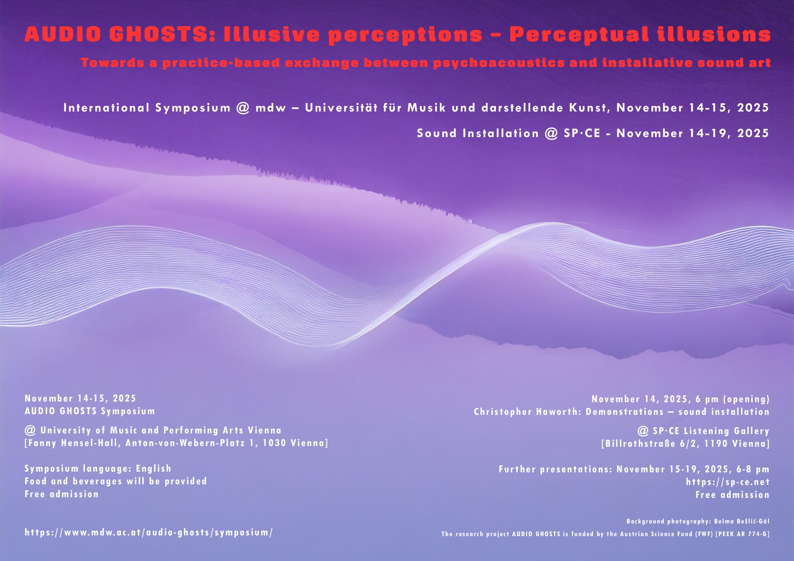 AUDIO GHOSTS Symposium 2025 - Flyer