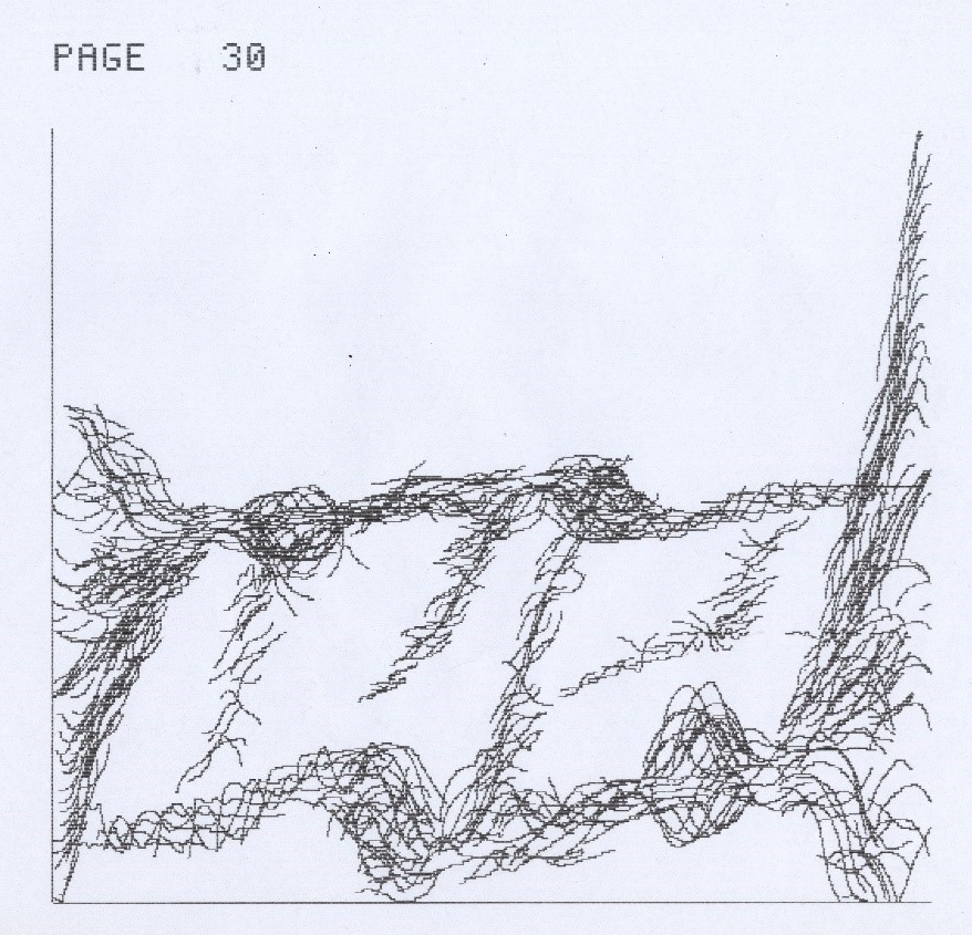 Abstract line drawing on a white page labeled 
