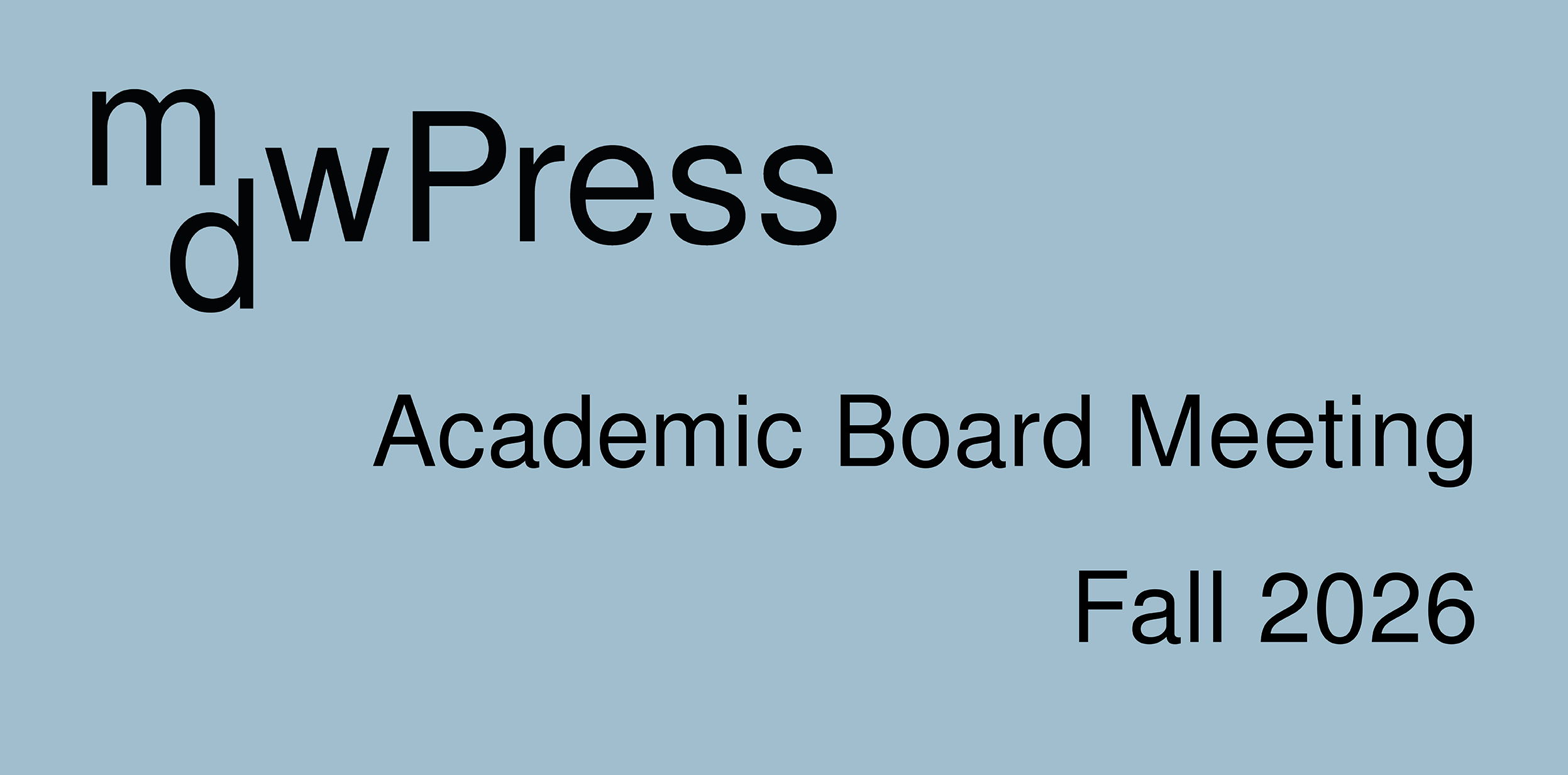 A graphic announcing the next Academic Board meeting