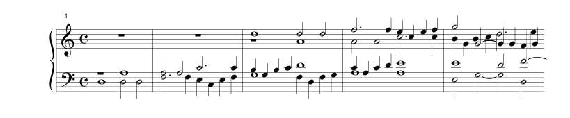 Musical example showing a transcription of Antonio Valente’s Verso sesto sopra il Re, written on two staves in common time. The passage features smooth imitative counterpoint with stepwise motion in both voices.