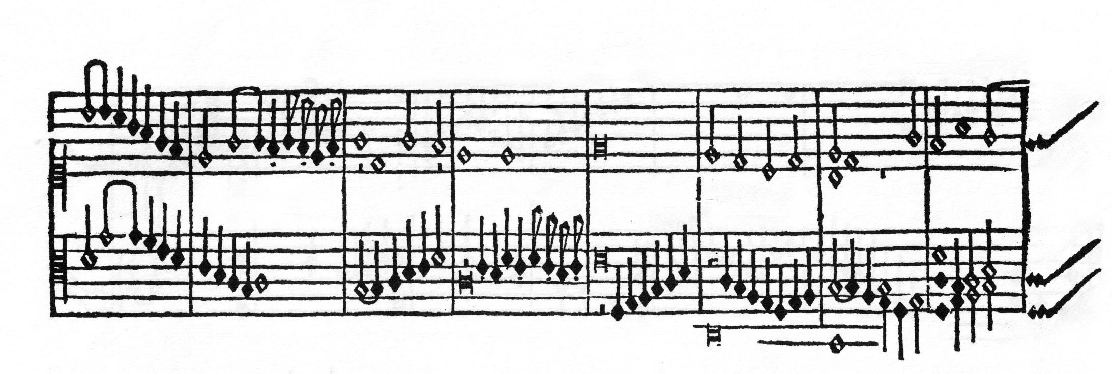 Printed example of a keyboard composition by Marcoantonio da Bologna (Marco Antonio Cavazzoni). The excerpt shows two systems of dense notation in black ink, typical of early sixteenth-century keyboard tablature.