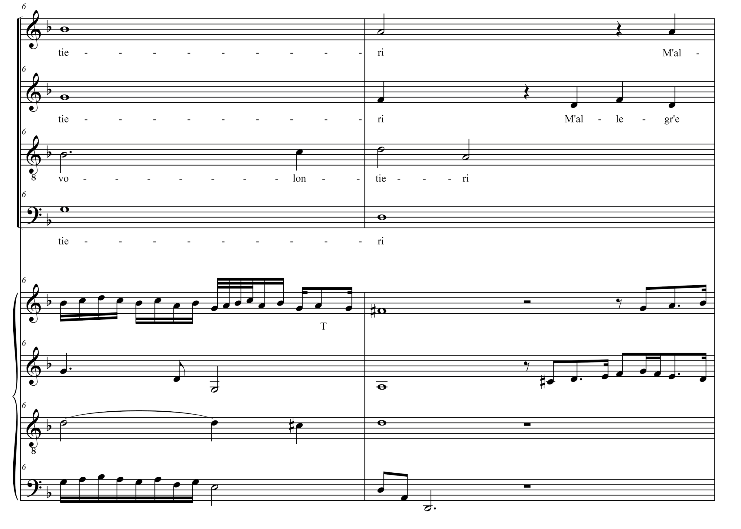 Musical examples with excerpts showing ornamented intabulations. The upper system shows the vocal parts in open score with text underlay, while the lower system presents a keyboard version in open score.