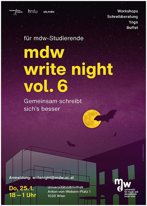 Plakat "mdw write night vol. 6" - 25.01.2024
