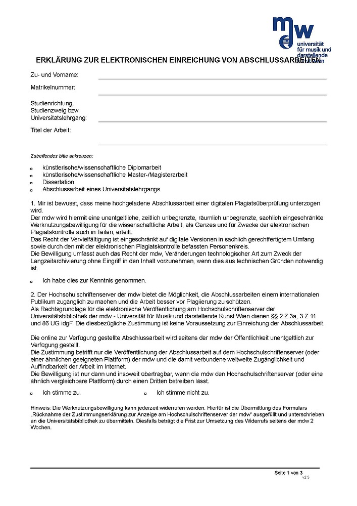 Erklärung zur Einhaltung der guten wissenschaftlichen Praxis