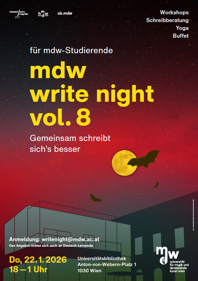Plakat "mdw write night vol. 8" - 22.01.2026