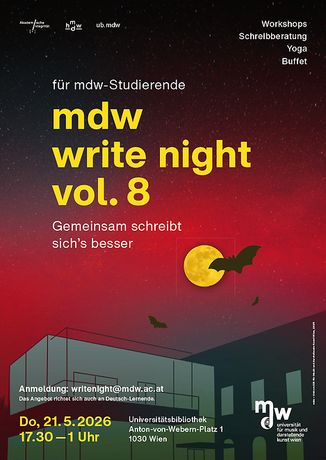 Plakat "mdw write night vol. 8" - 22.01.2026