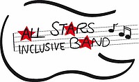 Logo der All Stars Inclusive Band in Form einer E-Gitarre 