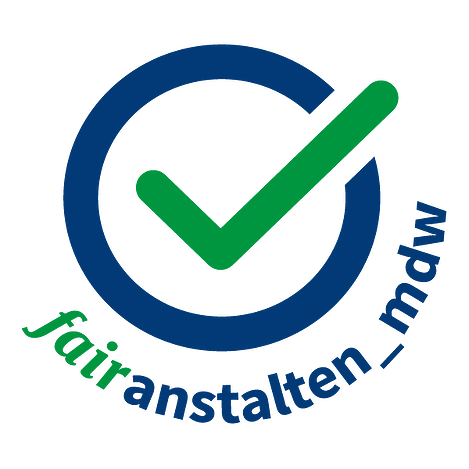 Logo der grünen mdw - fairanstalten_mdw weniger ist mehr