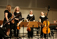 Anamarija Milić und Clarigna Küng (Violine), Monica Lesiuc (Viola), Aisha Bukayeva (Violoncello). Photo: Lisl Waltner
