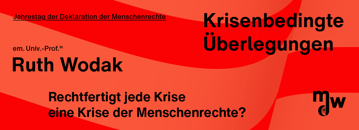 Menschenrechtstag 2020 Vortrag von Ruth Wodak Krisenbedingte Überlegungen