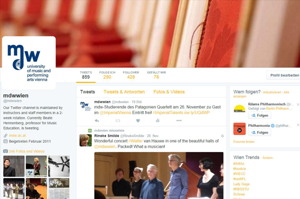 Twitterkanal der mdw