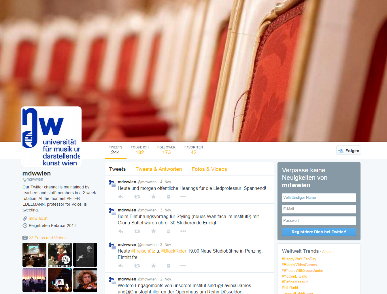 Twitterkanal der mdw